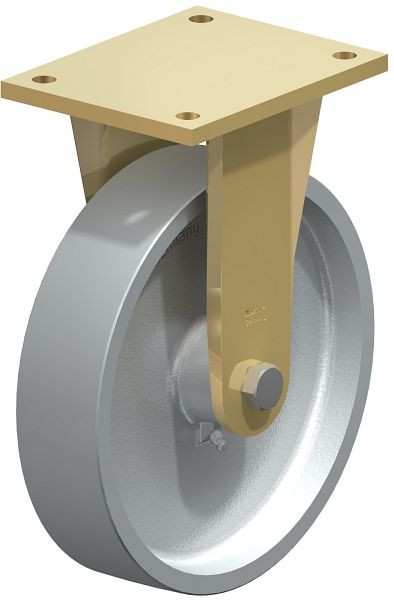 Blickle BS-G 250G Stahlgeschweißte Schwerlast-Bockrolle, Guss, Grau, 49619