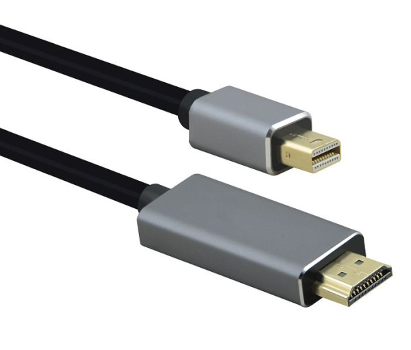 Helos Anschlusskabel, mini DisplayPort Stecker/HDMI Stecker, PREMIUM 4K, 3,0m, schwarz, 288487