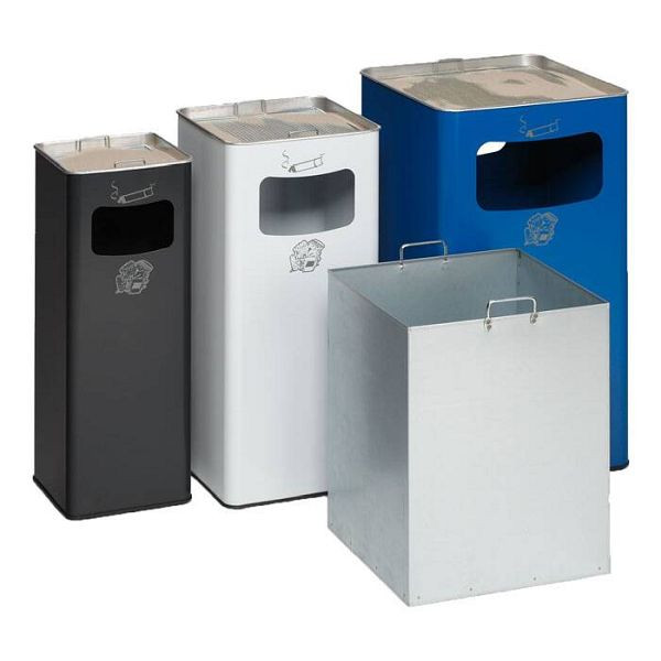 Stein HGS Kombiascher -Cubo Pilar-, 96,1 Liter/755x430x430mm/ silber, 2 Einwurföffnungen, 16392