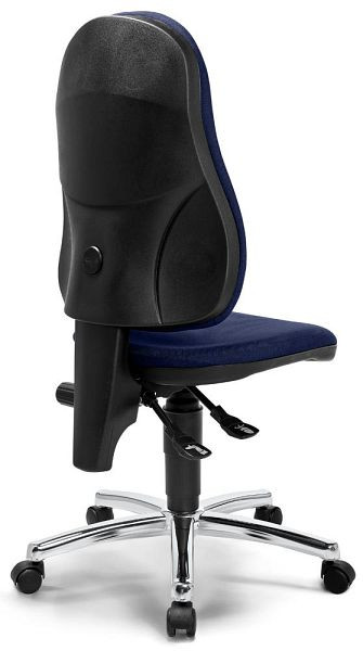 Deskin Bürostuhl COMFORT P, Blau, 800 x 600 x 330 mm, Gestell: Verchromt, 333322