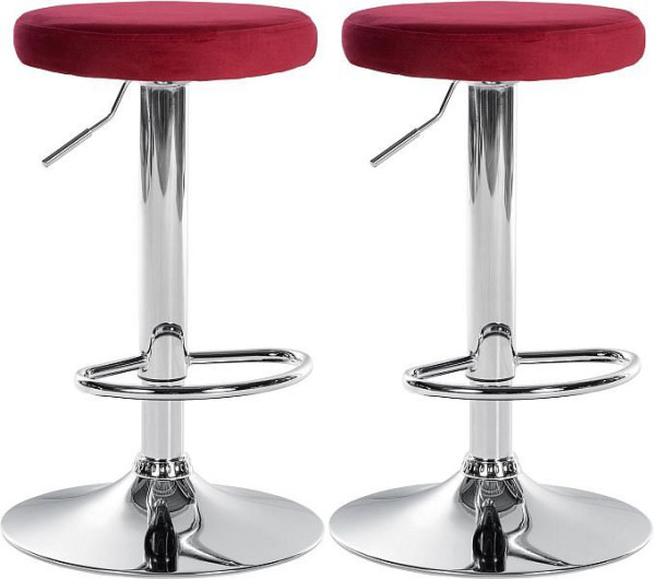 CLP Barhocker Ponte Samt chrom, rot, VE: 2 Stück, 323467