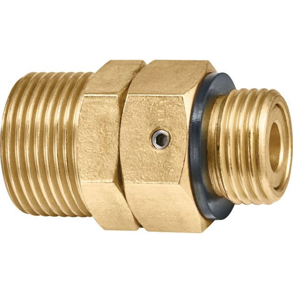 GEKA Drehnippel AG G1/2 x AG G3/4 MS, VE: 5 Stück, 06.5130