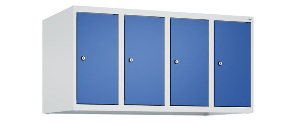 C+P Schrankaufsatz Classic PLUS, Aufsatzschrank, 7035/5010, Zylinderschlösser, 500x1000x500mm, 4 Abteile, 080090-49 S10018