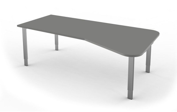 Kerkmann Tisch mit C-Fuß-Gestell, Form 6, B 1200 mm x T 800 mm x H 680-820 mm, Farbe: Ahorn, 11415550