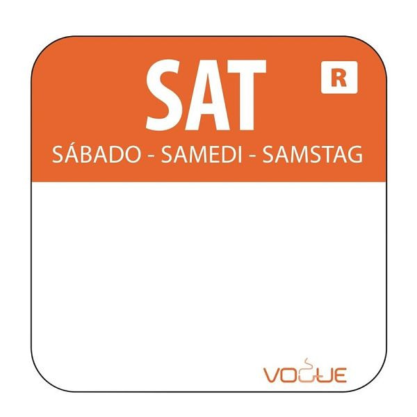 Vogue Farbcode Sticker Samstag orange, VE: 1000 Stück, L936