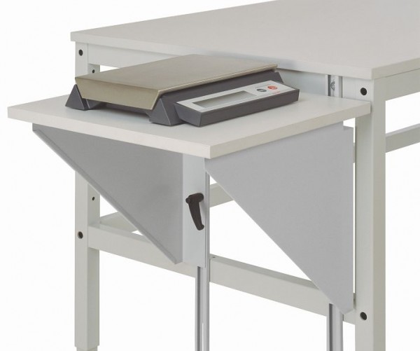 Manuflex Höhenverstellbarer Tischansatz für Arbeitstische und Werkbänke, B x T 500 x 1200 mm, Alusilber, AU0008.9006