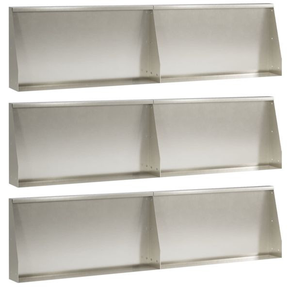 vidaXL Stützmauer 6-teilig 80 x 12 x 50 cm Edelstahl Silber, 3449195