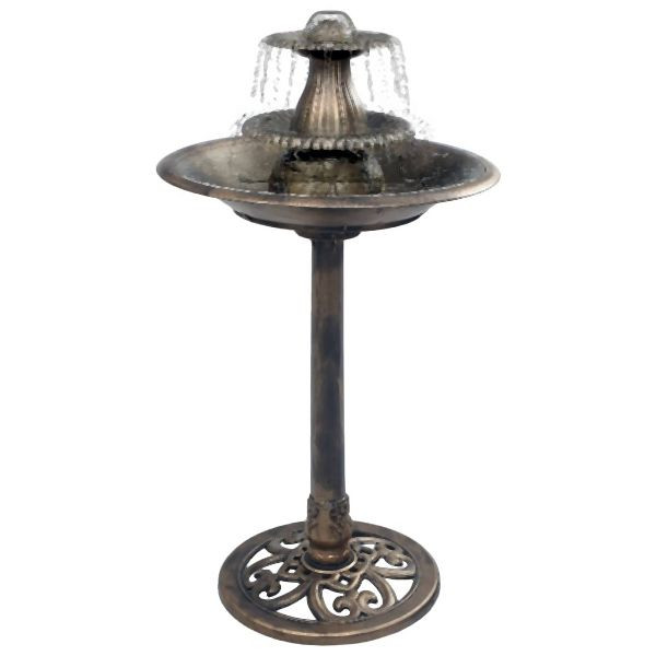 vidaXL Vogelbad mit Springbrunnen Bronzen 50×91 cm Kunststoff, 48233
