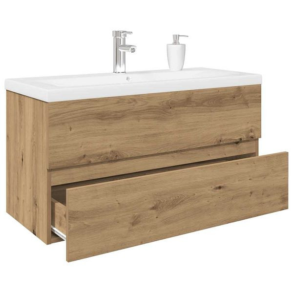 vidaXL Waschbeckenunterschrank mit Einbaubecken und Wasserhahn, 3328936