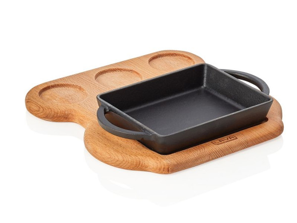 WAS Servierplatte Servierpfanne, eckig, Materialstärke: Boden 4 mm, Rand 4 mm, 366903015