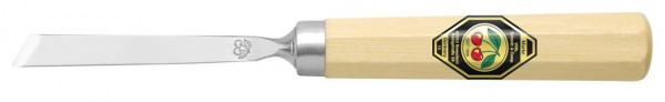 Kirschen Kerbschnitzbeitel mit Weißbuchenheft, gerade, mit schräger Schneide, 6 mm, 3202006