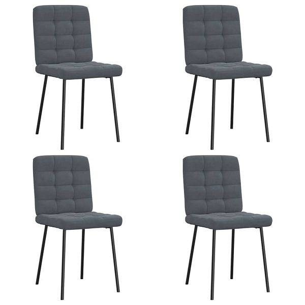 vidaXL Esszimmerstühle 4 Stk. Dunkelgrau Samt, 3315181, 8721158566263