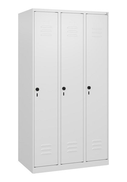 C+P Umkleidespind Classic PLUS, 3 Abteile, 1700x900x500mm, 9016/9016, Drehriegel, 0800007-30 S10012