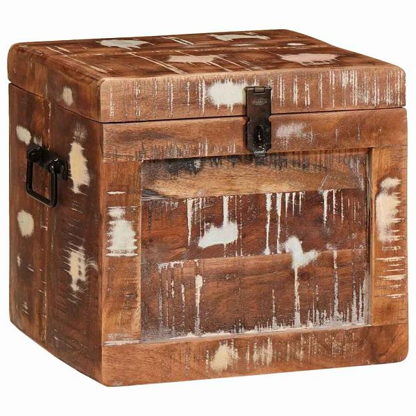 vidaXL Aufbewahrungsbox mit Speicher Mehrfarbig recyceltes Massivholz, 4104570