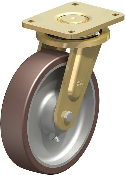 Blickle LS-GB 250K Stahlgeschweißte Schwerlast-Lenkrolle, schwere Drehkranz-Ausführung, Blickle Besthane®, Braun, 742271