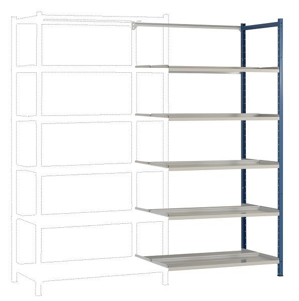 Manuflex Archivdoppel-Anbauregal mit 5 Stahlböden, HxBxT = 1900 x 930 x 600 mm, RA2592.5007