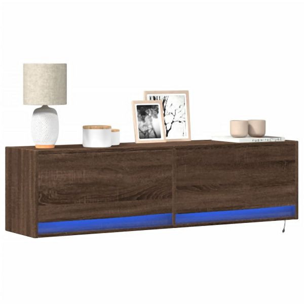 vidaXL TV-Wandschrank mit LED-Beleuchtung Eichen-Optik 140x31x38 cm, 852375