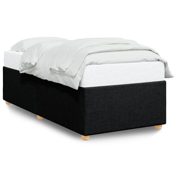 vidaXL Bettgestell Schwarz 90x200 cm Stoff (100% Polyester), 3284703