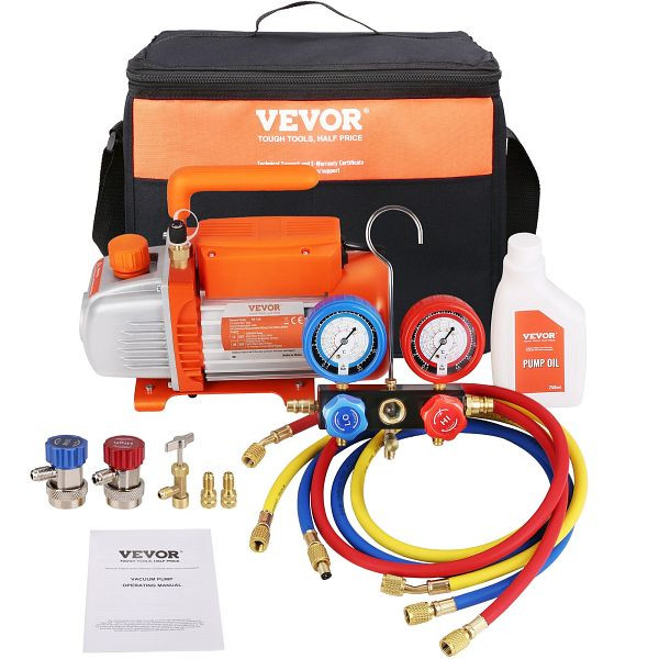 VEVOR Vakuumpumpe 128L/min Unterdruckpumpe A2L-explosionsgeschützt 180W AC 220V/50HZ 1440U/min, KD4CFM180WA2LGZ5FV2