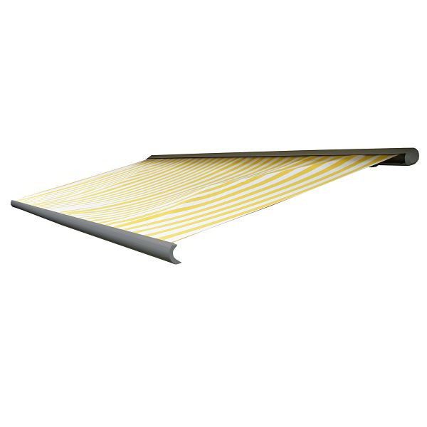 Mendler Ersatz-Bezug für Markise T123, Vollkassette Ersatzbezug Sonnenschutz 4,5x3m, Acryl gelb-weiß, 76537
