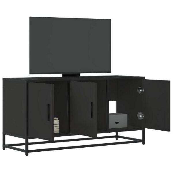 vidaXL TV-Schrank Schwarz 100x35x50 cm Holzwerkstoff und Metall, 848829