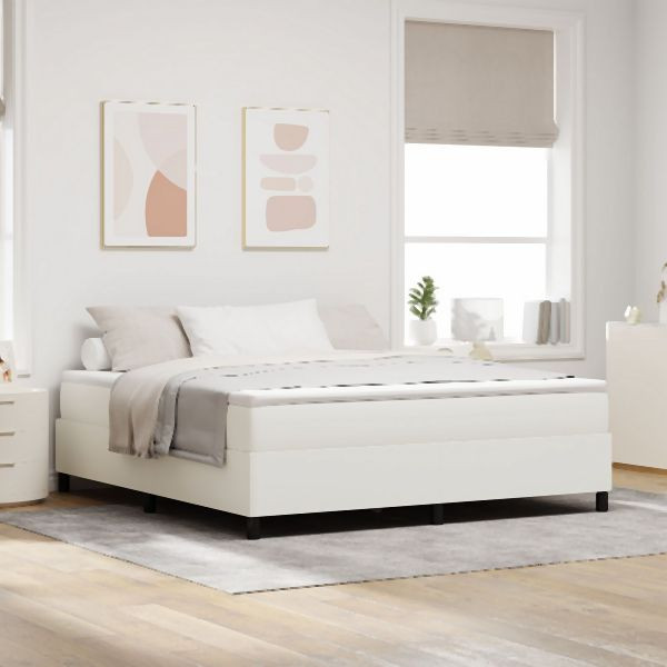 vidaXL Boxspringbett Creme Super King Cordstoff, 3337424