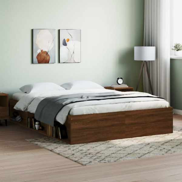 vidaXL Bettgestell Braun Eichen-Optik 140x200 cm, 3203865