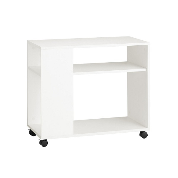 SoBuy Couchtisch mit 2 Fächern Weiß 70x35x60 cm, Modern, FBT34-W