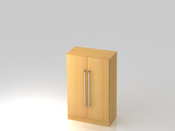 Hammerbacher Schrank 3OH mit Sockelblende Chromgriff Buche/Buche, 80x42x127 cm (BxTxH), V7550/6/6/CE