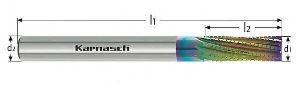 Karnasch VHM - Schrupp+Schlichtfräser d= 16,0/L2= 36/Z=8 NHC-7000 ziehender Schnitt, 291752160036