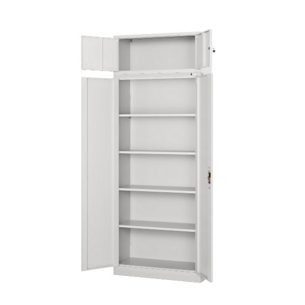 Jan Nowak Modell EWA (C01L) Aufsatz für Aktenschrank Büroschrank 900x380x400 mm, Grau, 1131