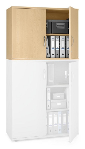 Deskin Flügeltüren-Aufsatzschrank MULTI M pro, Dekor: Buchedekor, BxHxT: 1000 x 750 x 420 mm, 250539