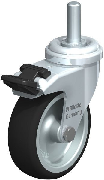 Blickle LRA-PATH 75G-FI-GS10 Apparate-Lenkrolle mit Gewindestift & Feststeller, Thermoplastisches Polyurethan, Grau, 848606