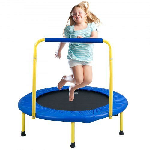 VEVOR Gartentrampolin 810x920x920 mm, Klappbar Mini 60 kg Gewichtstragfähigkeit Fitness, Kleinkind Blau Indoor/Outdoor/Garten/Drinnen, ETYXBC3YCYXBM625VV0