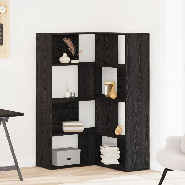 vidaXL Eckschrank Schwarz Eiche 140x30x140 cm Spanplatte, 3345124