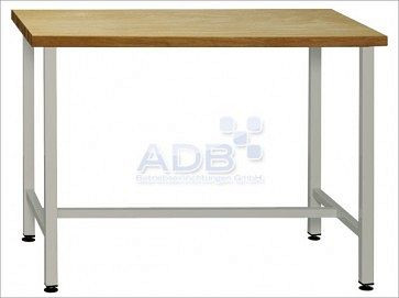 ADB Werkbank, Grundmodell mit Werkbankplatte und Untergestell, Maße: 1200x600x840mm (BxTxH), Farbe Werktisch: grau, RAL 7035, 40933