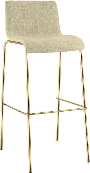 CLP Barhocker Hoover Stoff 4-Fuß Gold, creme, 327062