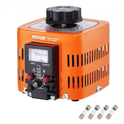 VEVOR Automatischer variabler Stelltransformator 500 VA, 1,7 A, Eingang 230 V, Ausgang 0-300 V, AC-Spannungsregler 4 Sicherungen, KBBYQZZBS500JTXI3V7