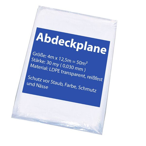 VaGo-Tools Malerplane Abdeckfolie 4x12,5m 30my, 404-125-30x1_vx