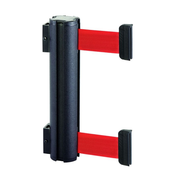 Stein HGS Wandgurtkassette "Beltrac Wall Mount Double M" aus Aluminium, 2 x 2,30 m, chrom gebürstet, dübelbar, rot, 3293710