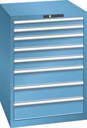 LISTA Schubladenschrank 36x36E (BxTxH) 717x725x1000mm KEY Lock, Lichtblau, 8 Schubladen, Tragkraft Schubladen: 75kg, 14.412.010