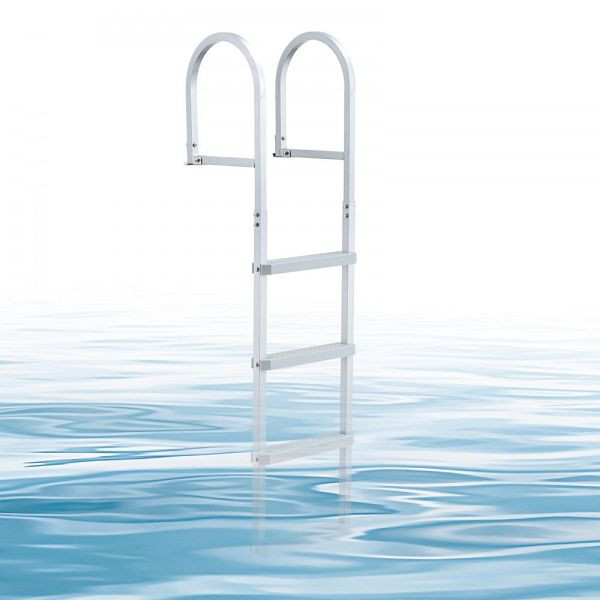 VEVOR Abnehmbare Dockleiter 4 Stufen, Breite Pedale & Handlauf, 272 kg Tragkraft, Aluminium, für Docks/Pool/Boot, Silber, MTZTCXSWPJ50UFGHO001V0