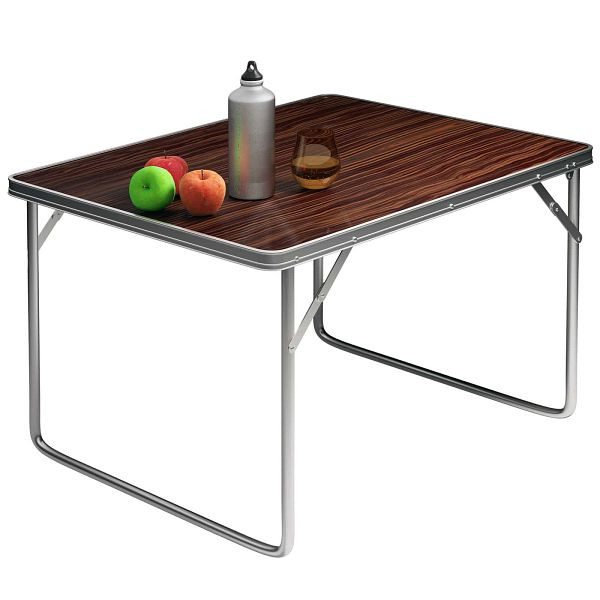 casaria Campingtisch Holzoptik Alu 80x60x70cm klappbar, 101547