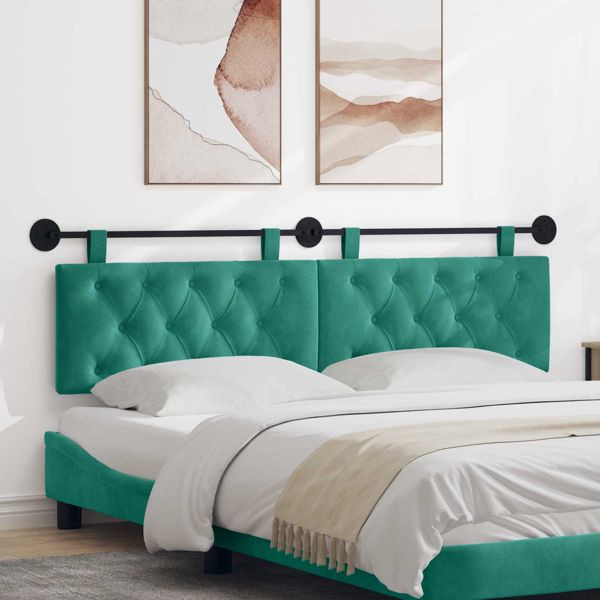 vidaXL Hängevorderseite Wandmontiert Türkis 170 x 55 x 7 cm Samt, 42032175