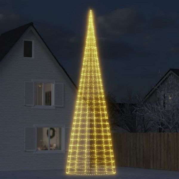 vidaXL LED-Weihnachtsbaum für Fahnenmast 3000 LEDs Warmweiß 800 cm, 358120