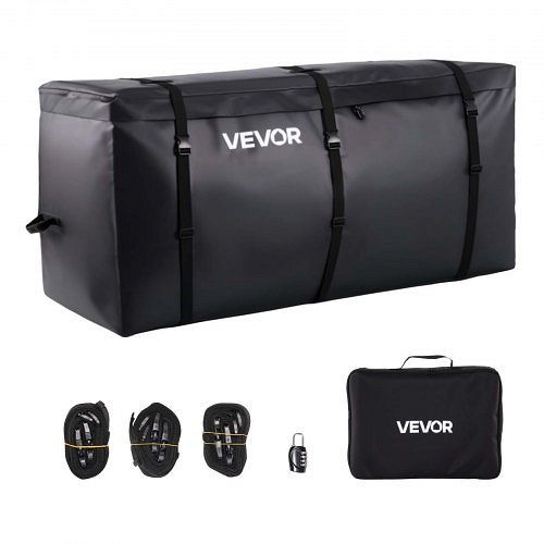 VEVOR Gepäckträgertasche 840D-PVC, 0,85 m³, wasserdicht, für Anhängerkupplung, PKW, SUV, Vans, Schwarz, PKHB30CUFTGPAF3JS001V0