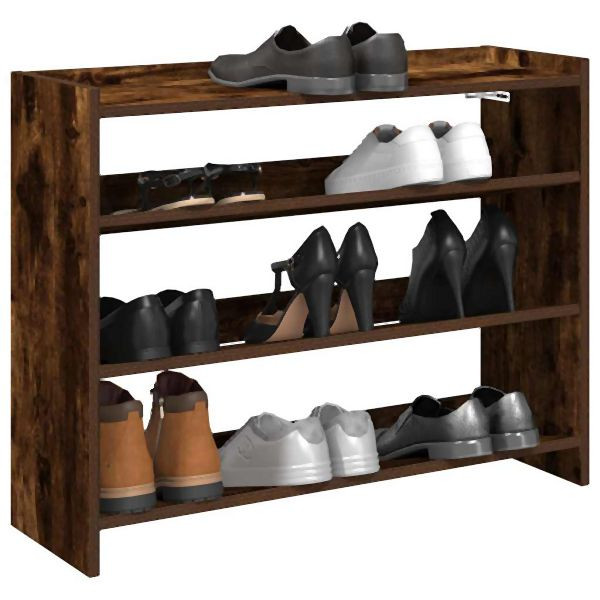 vidaXL Schuhregal Räuchereiche 80x25x62 cm Holzwerkstoff, 859918