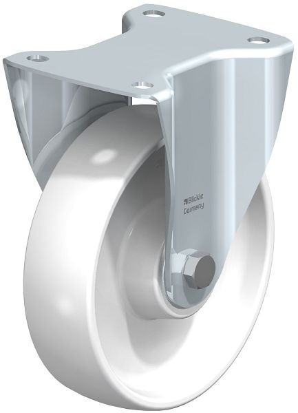 Blickle B-PO 175K Stahlblech-Bockrolle, mittelschwere Ausführung, mit Anschraubplatte, Polyamid, Weiß, 31153