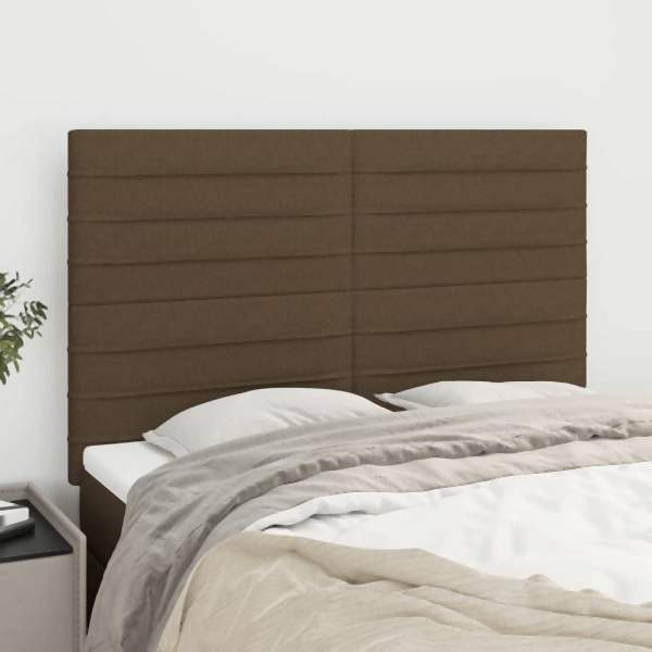 vidaXL Kopfteile 4 Stück Dunkelbraun 72x5x78/88 cm Stoff, 3116473