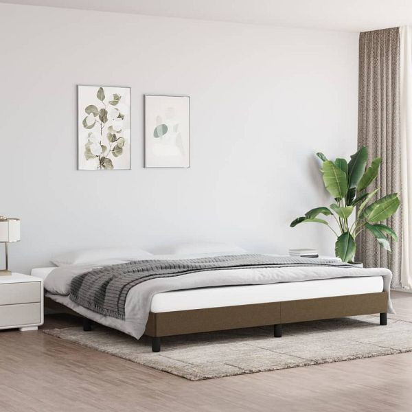 vidaXL Bettgestell Dunkelbraun 200x200 cm Stoff, 346747